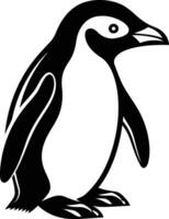 Simple and elegant black and white illustration of a penguin vector