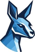 A bold, blue, and geometric kangaroo logo design, perfect for a sports team, tech company, or any brand seeking a modern and powerful image vector