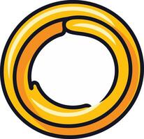 A vibrant, cartoon style golden ring, perfect for playful branding, game design, or adding a touch of whimsy to your projects vector
