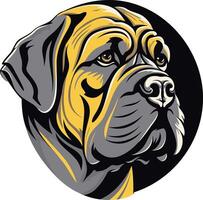 A powerful and striking illustration of a mastiff's head, perfect for logos, branding, or as a symbol of strength and loyalty vector