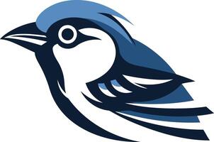 Modern, stylized bluebird logo design, perfect for businesses seeking a clean and professional look vector