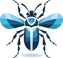 Abstract blue beetle logo design, perfect for a tech company, startup, or brand seeking a unique and modern look vector