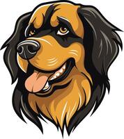 Cartoon Dog Portrait with Happy Expression vector