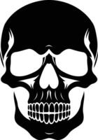 A stark and dramatic silhouette of a skull, perfect for designs that require a touch of edgy cool vector