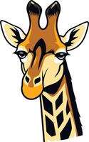 A friendly and approachable giraffe portrait, perfect for branding or design projects related to nature, africa, or animals vector