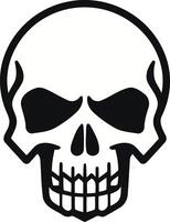 Simple and bold, this black and white skull graphic is perfect for adding a touch of danger and edge to any design vector