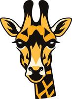 Giraffe Portrait with Black and Yellow Pattern vector