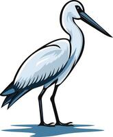 A simple, stylized illustration of a white heron, perfect for nature-themed projects, branding, or educational materials vector