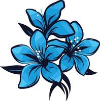 A vibrant blue flower cluster in a minimalist style, perfect for logo design, branding, or website elements vector
