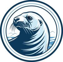 Seal Portrait in a Circular Frame vector