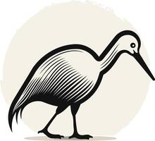 A stylish and minimalist black and white illustration of a bird, perfect for branding, logos, or design projects that require a touch of nature vector