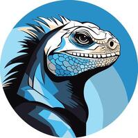 A striking illustration of a blue iguana, perfect for branding, marketing materials, or as a unique design element vector