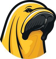 Cartoon Illustration of a Walrus Head vector
