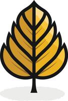 A stylized yellow leaf icon, perfect for branding or web design vector