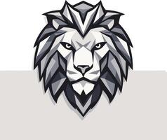A bold, geometric lion head logo perfect for a business seeking a powerful and modern brand identity vector