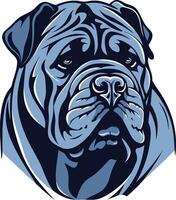 A powerful and imposing portrait of a bullmastiff, capturing its strong presence and loyal nature vector