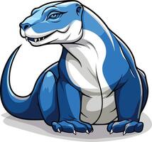 Blue Cartoon Lizard with Sharp Claws vector