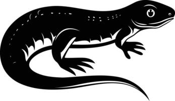A simple yet striking black silhouette of a lizard, perfect for design projects, logos, and illustrations vector