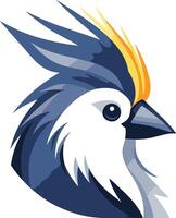 Blue and Yellow Bird with a Crest vector