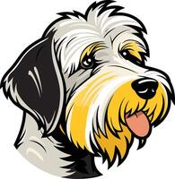 Cute and playful cartoon illustration of a bedlington terrier dog with a friendly expression vector