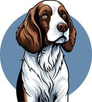 A charming illustration of a springer spaniel, capturing the breed's playful energy and affectionate nature vector