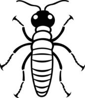A simple, black and white illustration of an ant, perfect for use in educational materials, children's books, or nature-themed designs vector