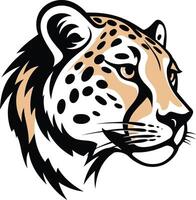 Powerful cheetah head illustration, perfect for sports teams, logos, and branding vector