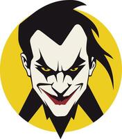 A menacing, cartoonish illustration of a joker-like character, perfect for projects that need a touch of dark humor or a sinister vibe vector
