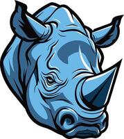 Powerful and dynamic illustration of a rhinoceros head, perfect for branding, logo design, and mascot concepts vector