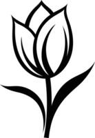 Simple line art illustration of a tulip flower, perfect for adding a touch of nature to your design projects vector