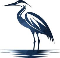 A Striking Blue Heron Silhouette vector
