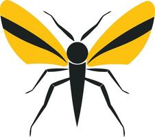 Stylized Illustration of a Bug with Yellow Wings vector