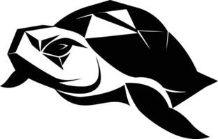 A bold, black and white silhouette of a turtle, perfect for logos, branding, or illustrations vector