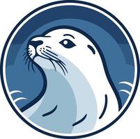 A bold and stylized illustration of a seal's head, perfect for branding or design projects related to marine life, conservation, or coastal businesses vector