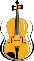 A simple yet elegant illustration of a violin with flowing lines, perfect for music-related designs and branding vector