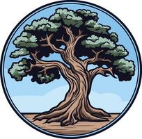 A vibrant illustration of a large tree, symbolizing growth, resilience, and strength vector