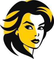 A stylish and bold illustration of a woman's face, perfect for branding, logos, and design projects that require a strong feminine presence vector