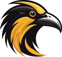 A powerful and dynamic illustration of a raven or eagle head, perfect for branding, logos, and sports teams vector