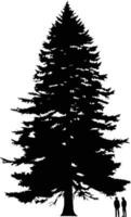 A simple yet striking silhouette of a tall pine tree, perfect for designs emphasizing nature, tranquility, or christmas themes vector