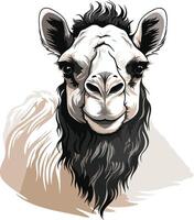 A friendly camel with a gentle expression vector