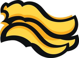 Abstract logo design with flowing, wavy lines in yellow and black vector