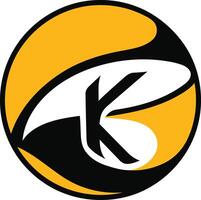 Bold and abstract logo design featuring a stylized k within a circular shape vector