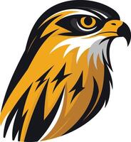 A powerful and dynamic illustration of a hawk's head, perfect for branding, logos, and sports teams vector
