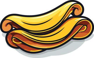 Cartoon illustration of three golden scrolls, perfect for branding, website design, or app icon vector