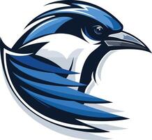 A powerful and dynamic blue jay logo design, perfect for sports teams, businesses, or any brand looking for a bold and unique identity vector