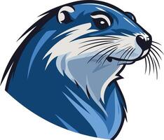 A bold and stylized illustration of an otter's head, perfect for logos, branding, and mascot designs vector