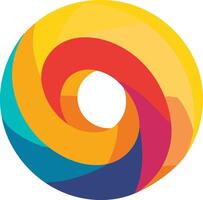Abstract circular logo with vibrant colors, symbolizing connection, growth, and innovation vector