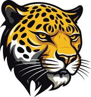 A powerful and fierce leopard head mascot illustration, perfect for branding, sports teams, or any design project that needs a touch of wildness vector