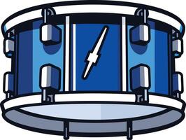 A vibrant blue snare drum with a lightning bolt design, perfect for music-related projects, branding, or social media vector