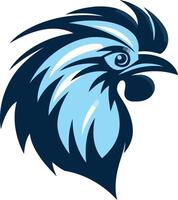 A bold and stylized rooster head, perfect for use as a logo, mascot, or design element vector